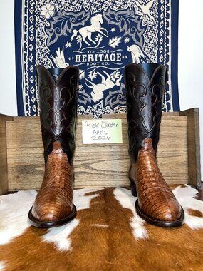 Lucchese Exotic Caiman Belly Cowboy Boots in Men's Size 9D